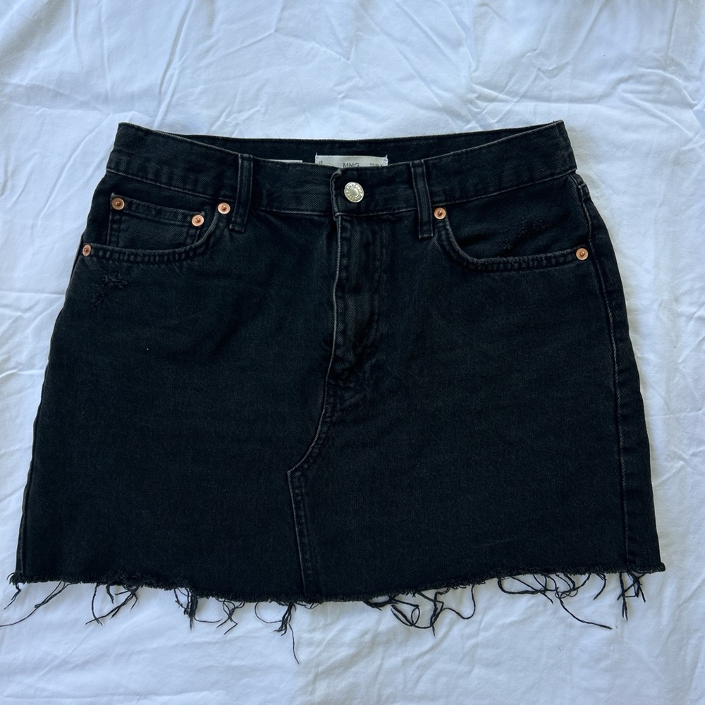 MANGO Black Denim skirt